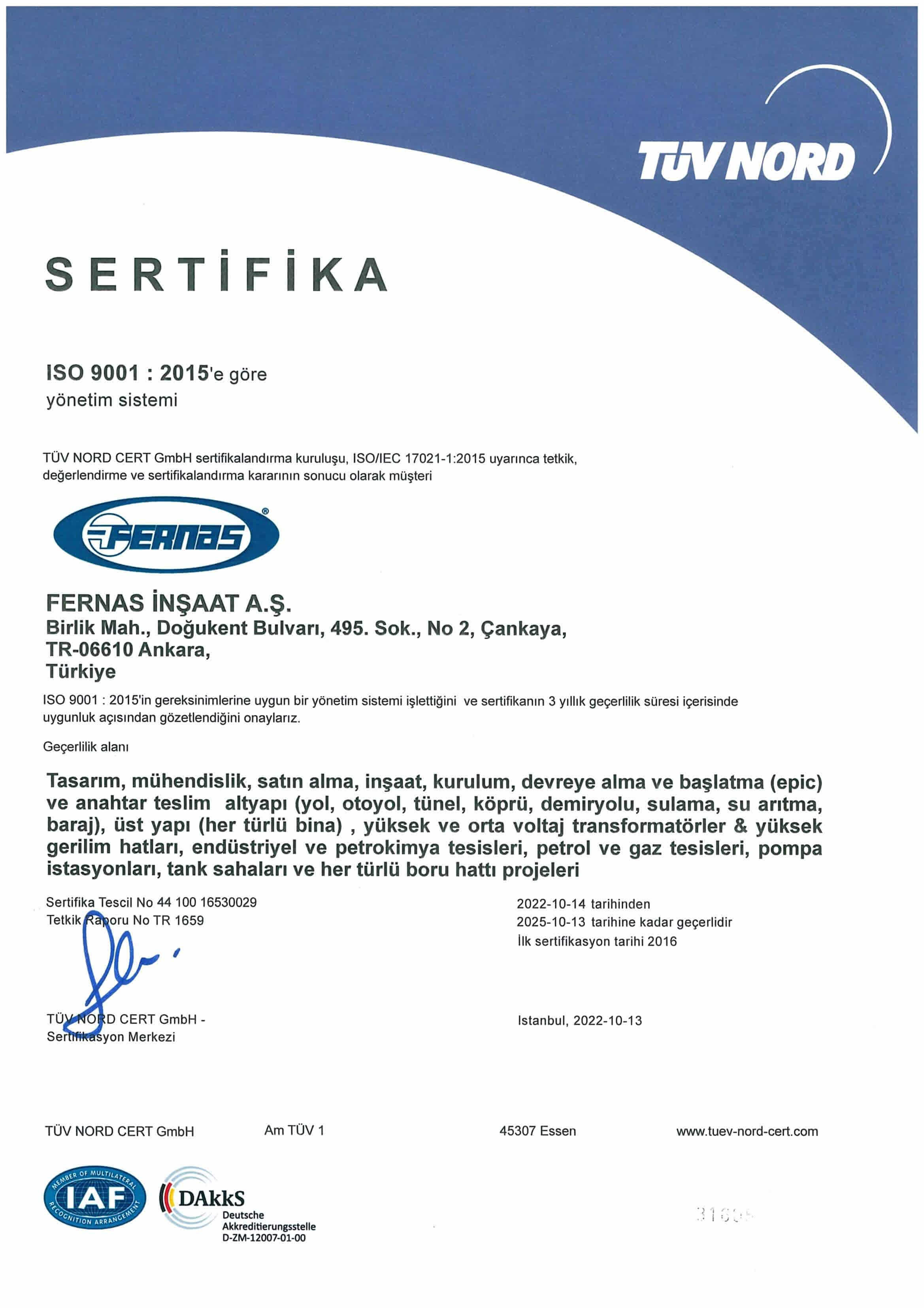 ISO 9001 DAKKS TUR